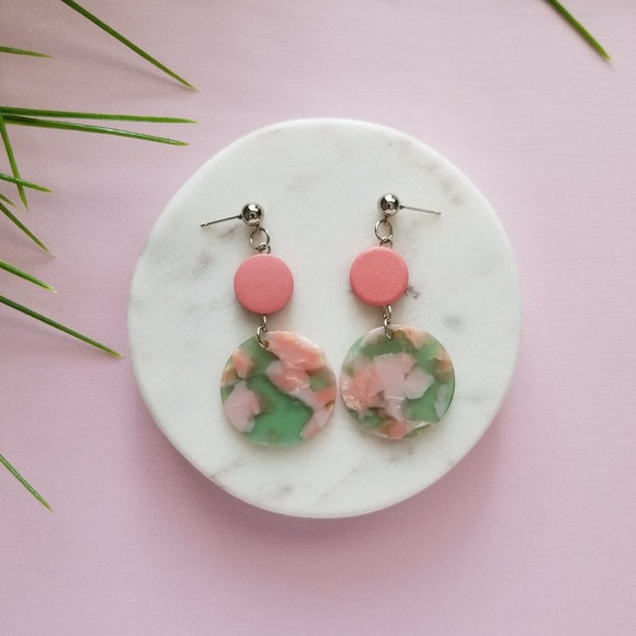 5 for $25 Acrylic Resin Double Circle Earrings - Picture 2 of 7